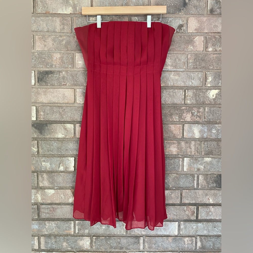 Ann Taylor Red Midi Dress Size 10 - Picture 12 of 12